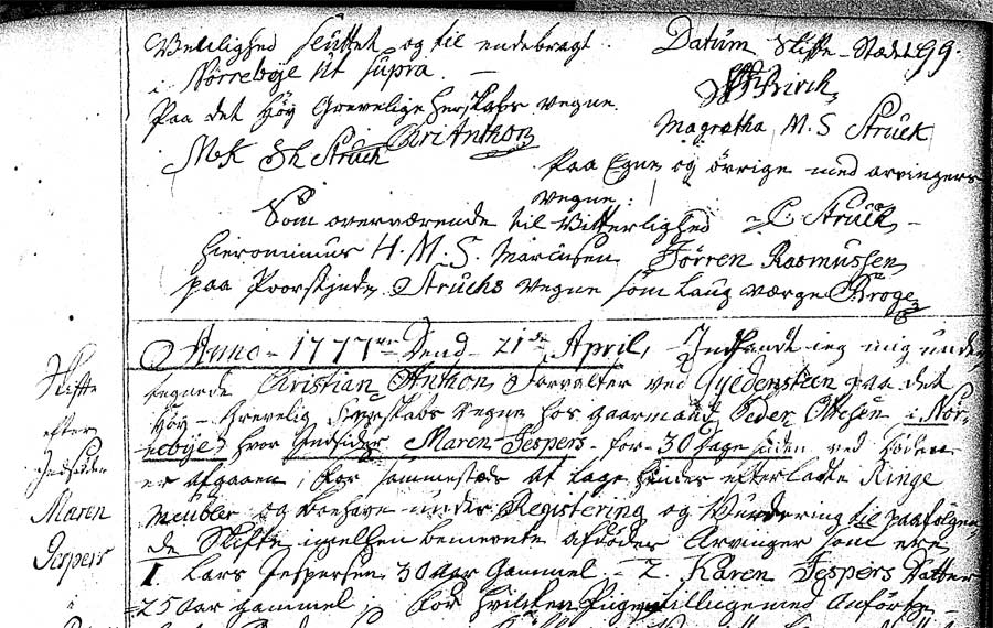 Eiler Struch - Skifte 1776, fol.99